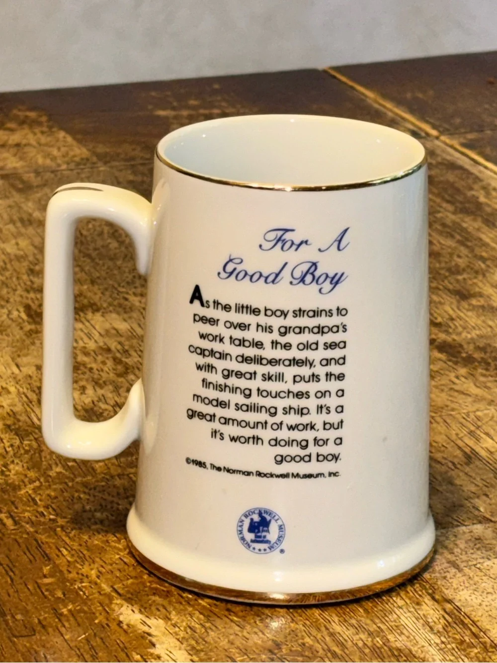 Vintage Norman‎ Rockwell Coffee Cup Grandpa Builds Ship-